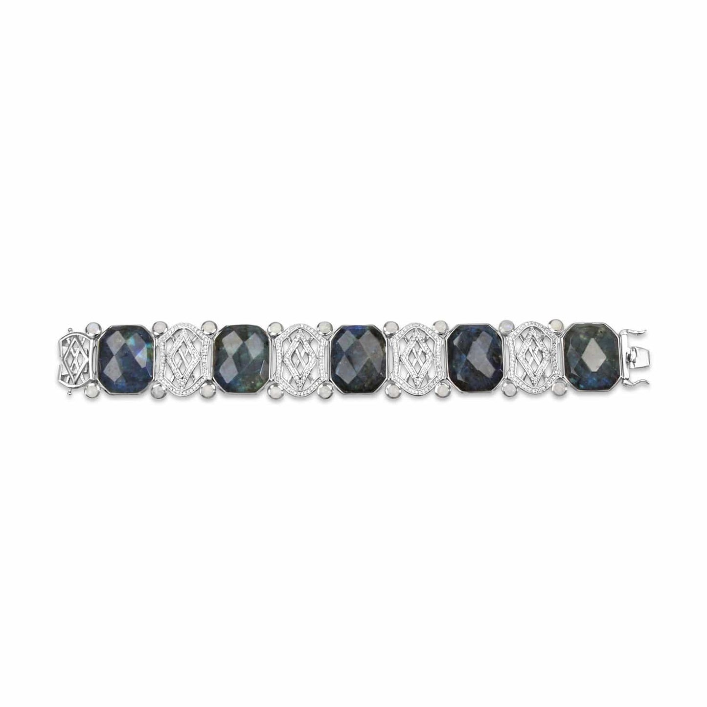 Sterling Silver Large Labradorite Bracelet