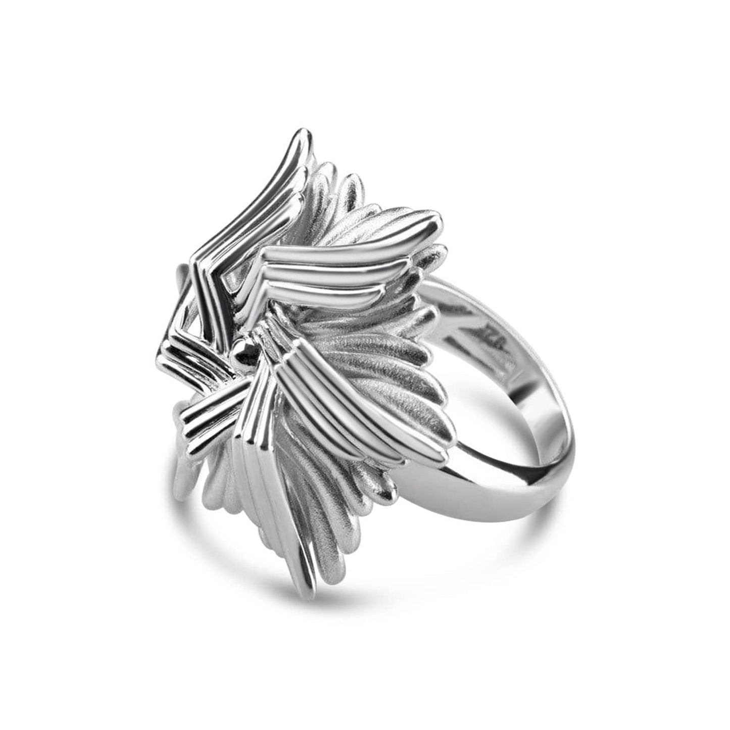 White Gold Plated Silver Sea Flower Ring