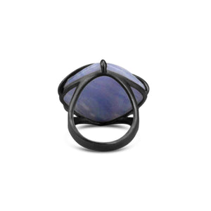 Sterling Silver Blue Agate Bat Ring