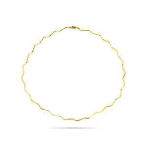 Gold Plated Sterling Silver Zig-Zag Choker Necklace