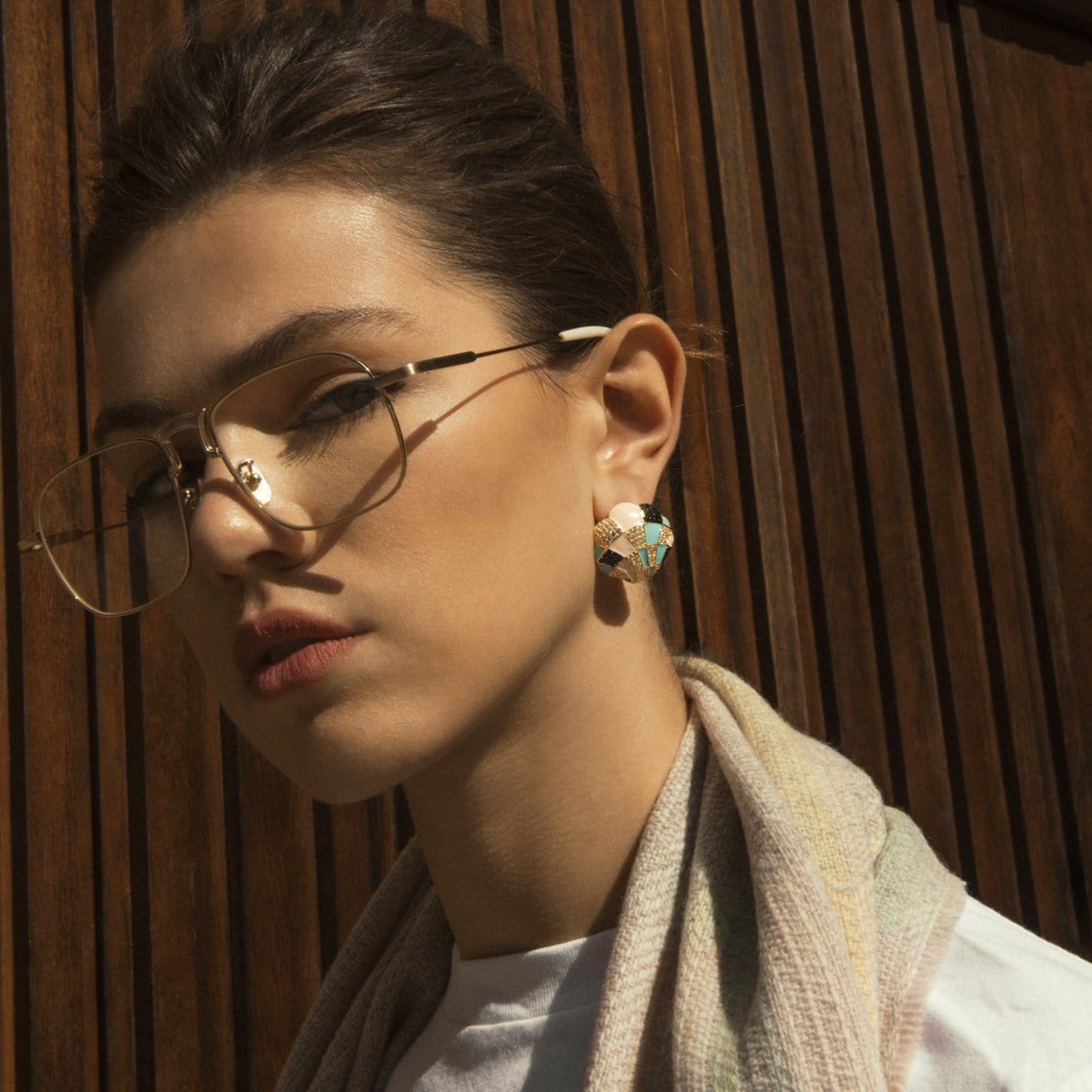 Sterling Silver Enamel Shell Earrings