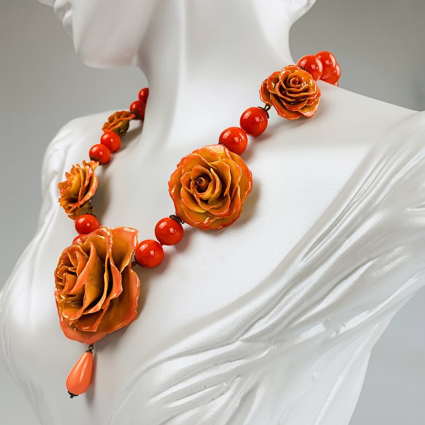 Natural Rose & Coral Necklace