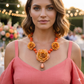 Natural Rose & Coral Necklace