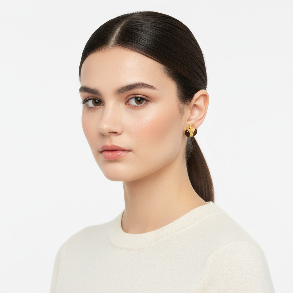 Sidabriniai Auksu Dengti Kvarciniai Vabaliukų Auskarai