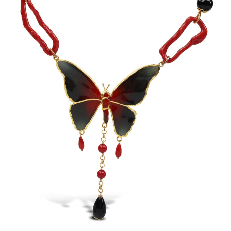 Butterfly and Coral Necklace Butterfly and Coral Necklace