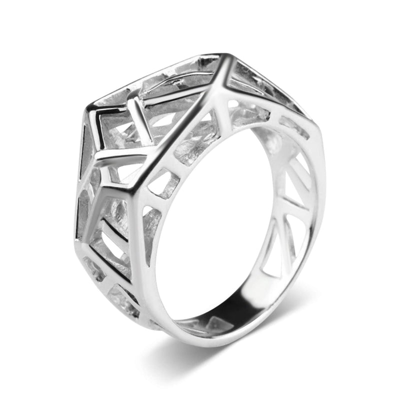 White Gold Plated Crossover Ring