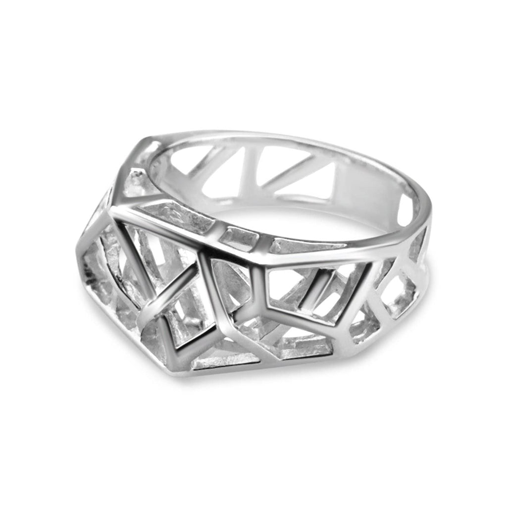 White Gold Plated Crossover Ring