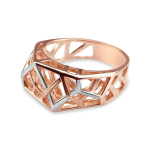 Rose Gold Plated Crossover Ring