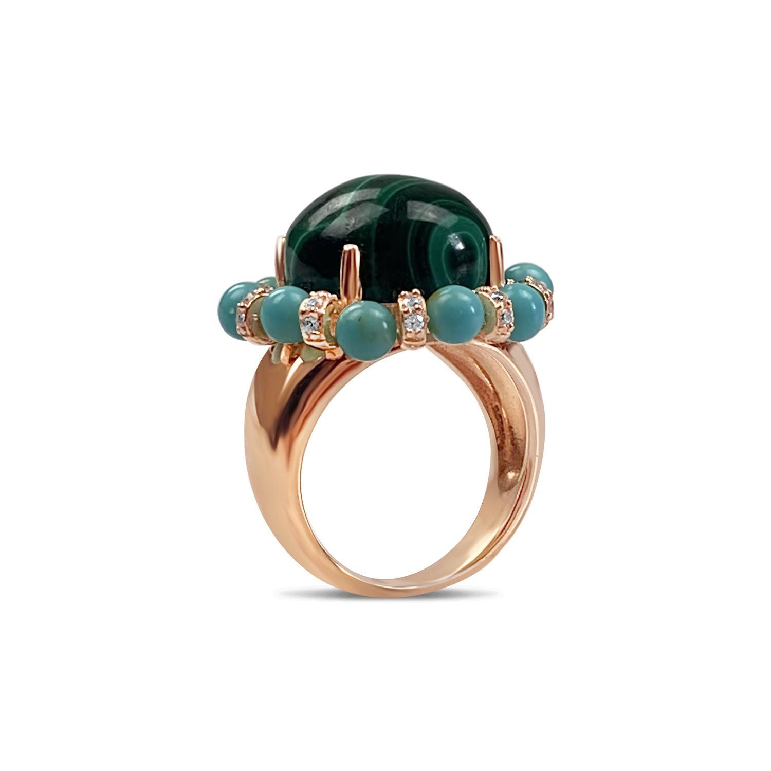 Sterling Silver Malachite Cocktail Ring