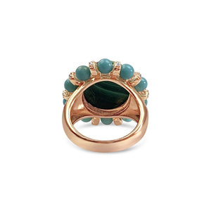 Sterling Silver Malachite Cocktail Ring