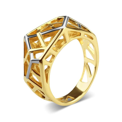 Gold Plated Crossover Ring