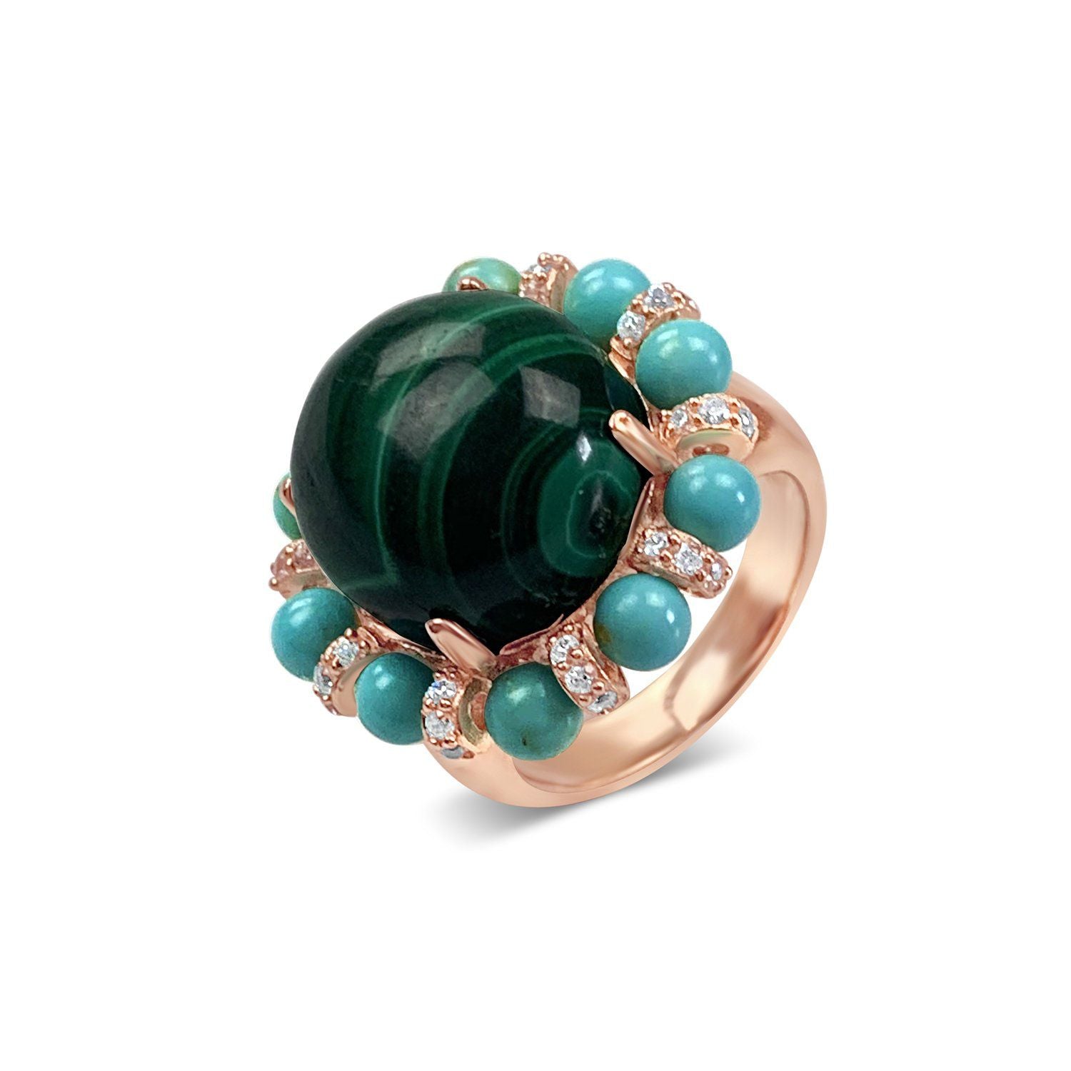 Sterling Silver Malachite Cocktail Ring