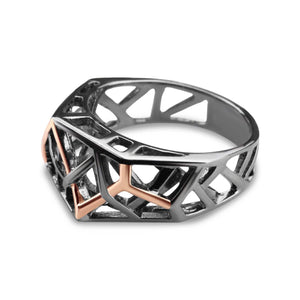 Silver Rhodium Plated Crossover Ring