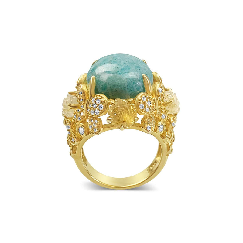 Gold Plated Amazonite Cocktail Ring
