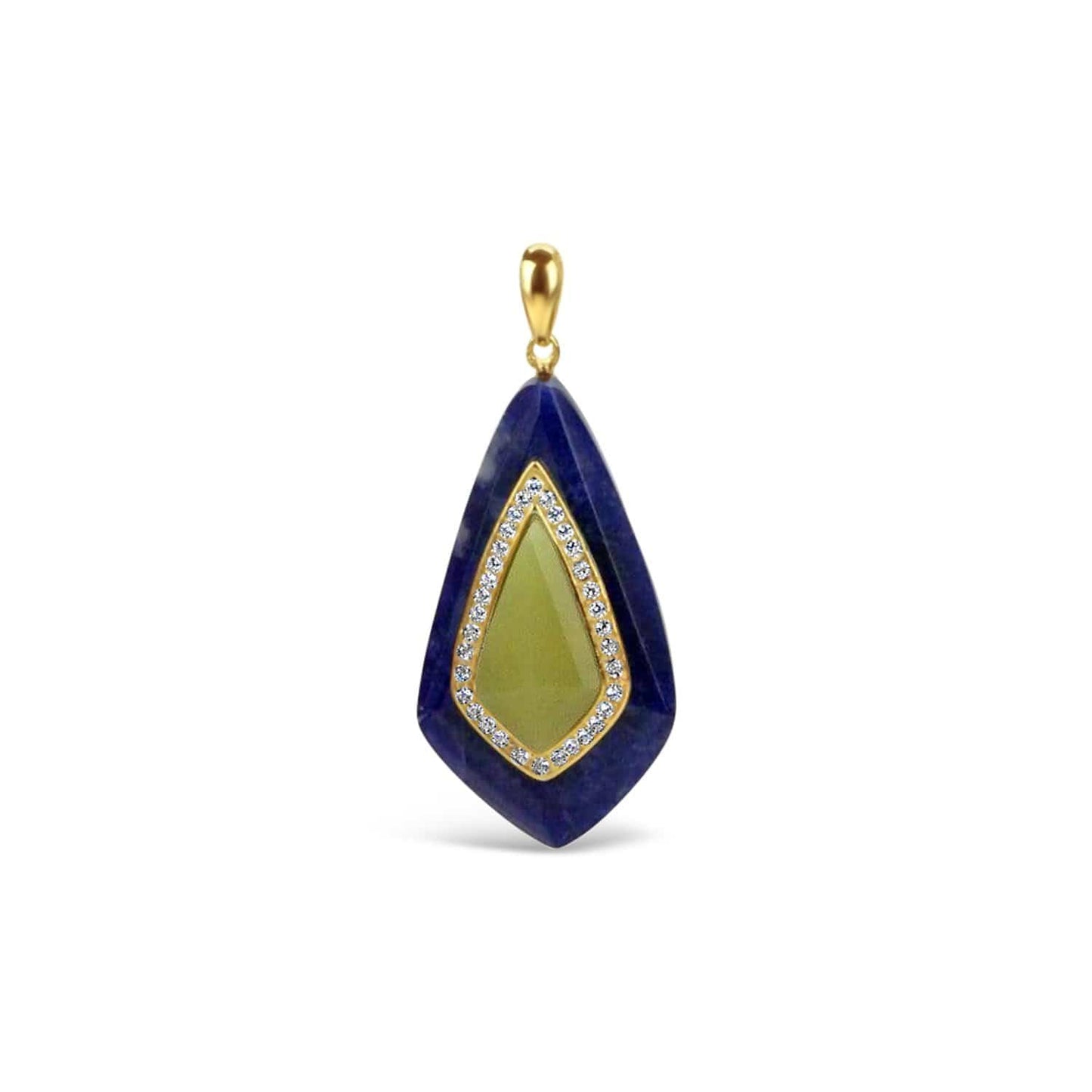 Gold Plated Lemon Jade Pendant