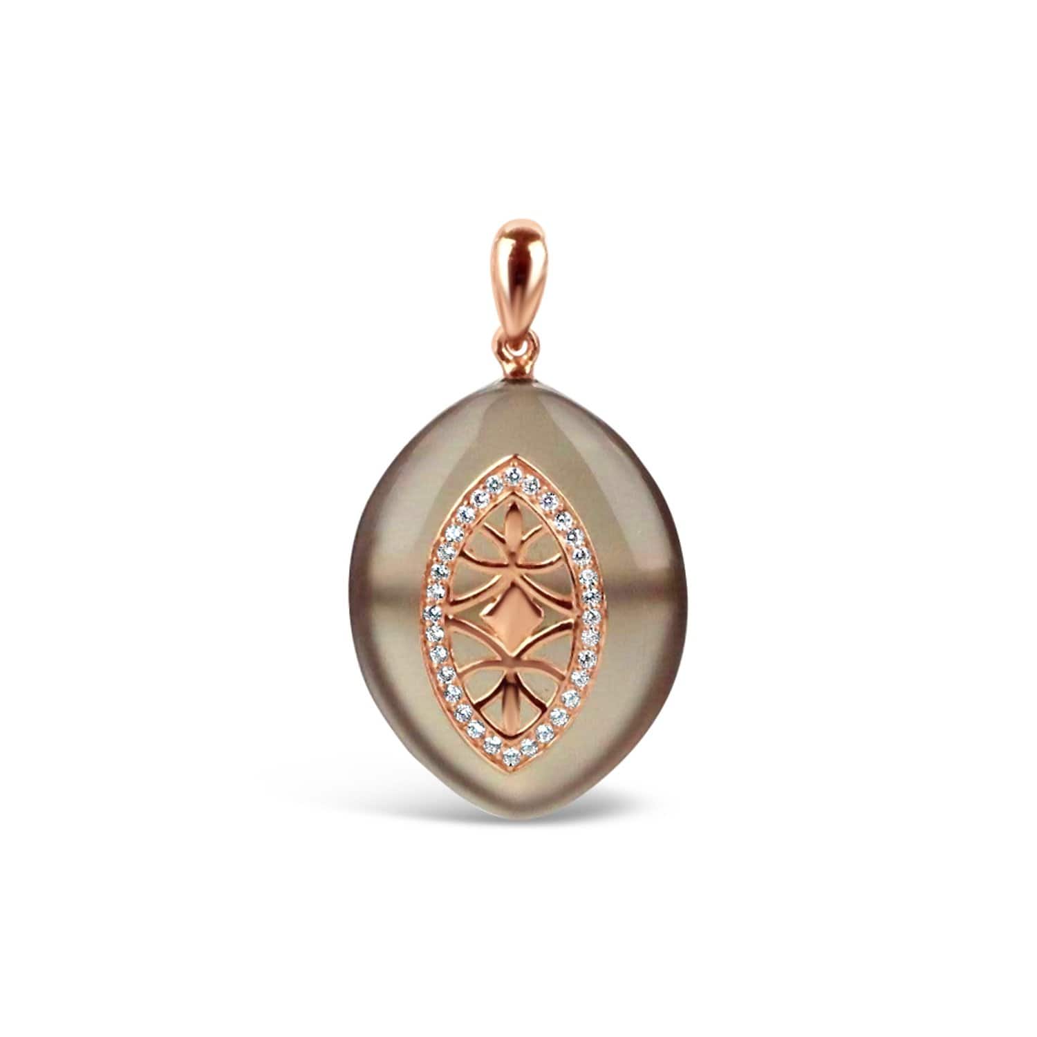 Gold Plated Grey Agate Pendant