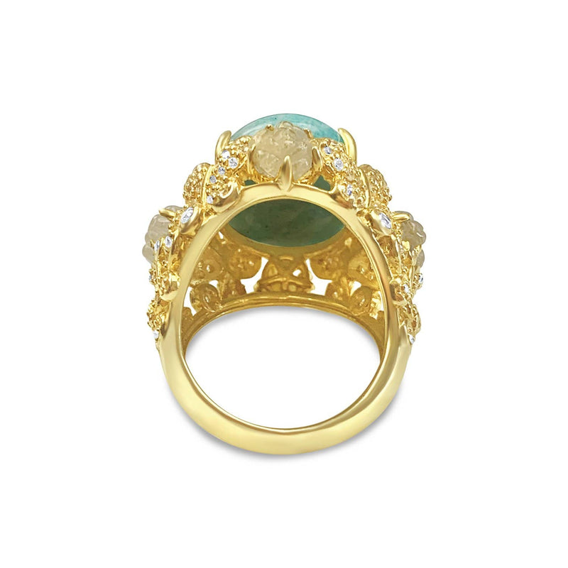 Gold Plated Amazonite Cocktail Ring