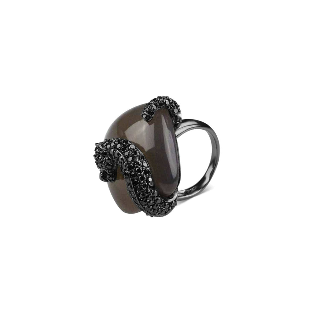Agate Umbra Panther Cocktail Ring