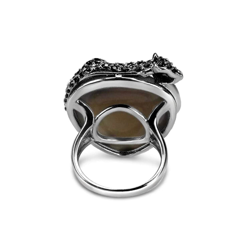 Agate Umbra Black Panther Cocktail Ring