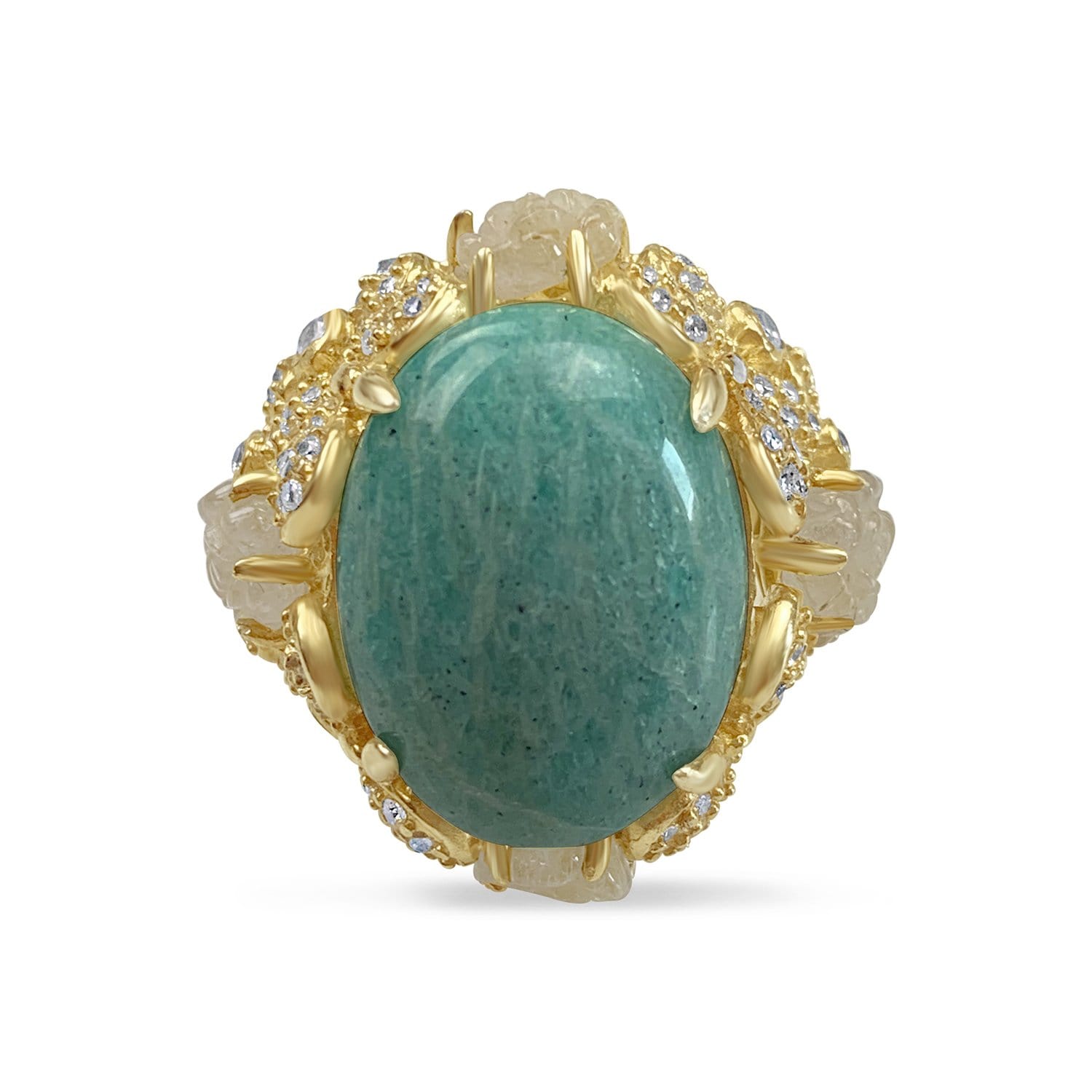 Gold Plated Amazonite Cocktail Ring