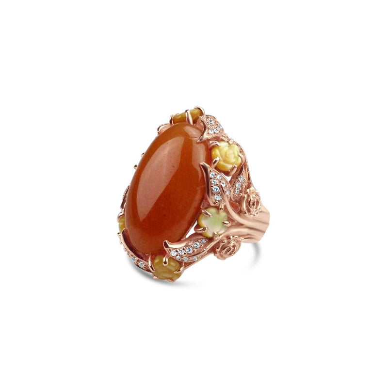 Gold Plated Aventurine Cocktail Ring