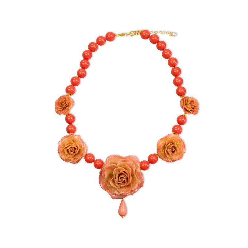 Natural Rose Coral Necklace