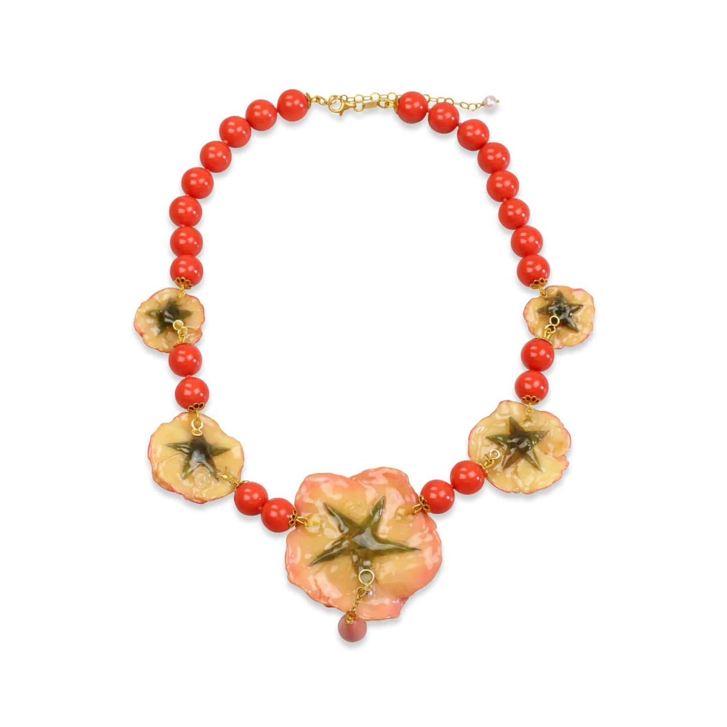 Natural Rose Coral Necklace