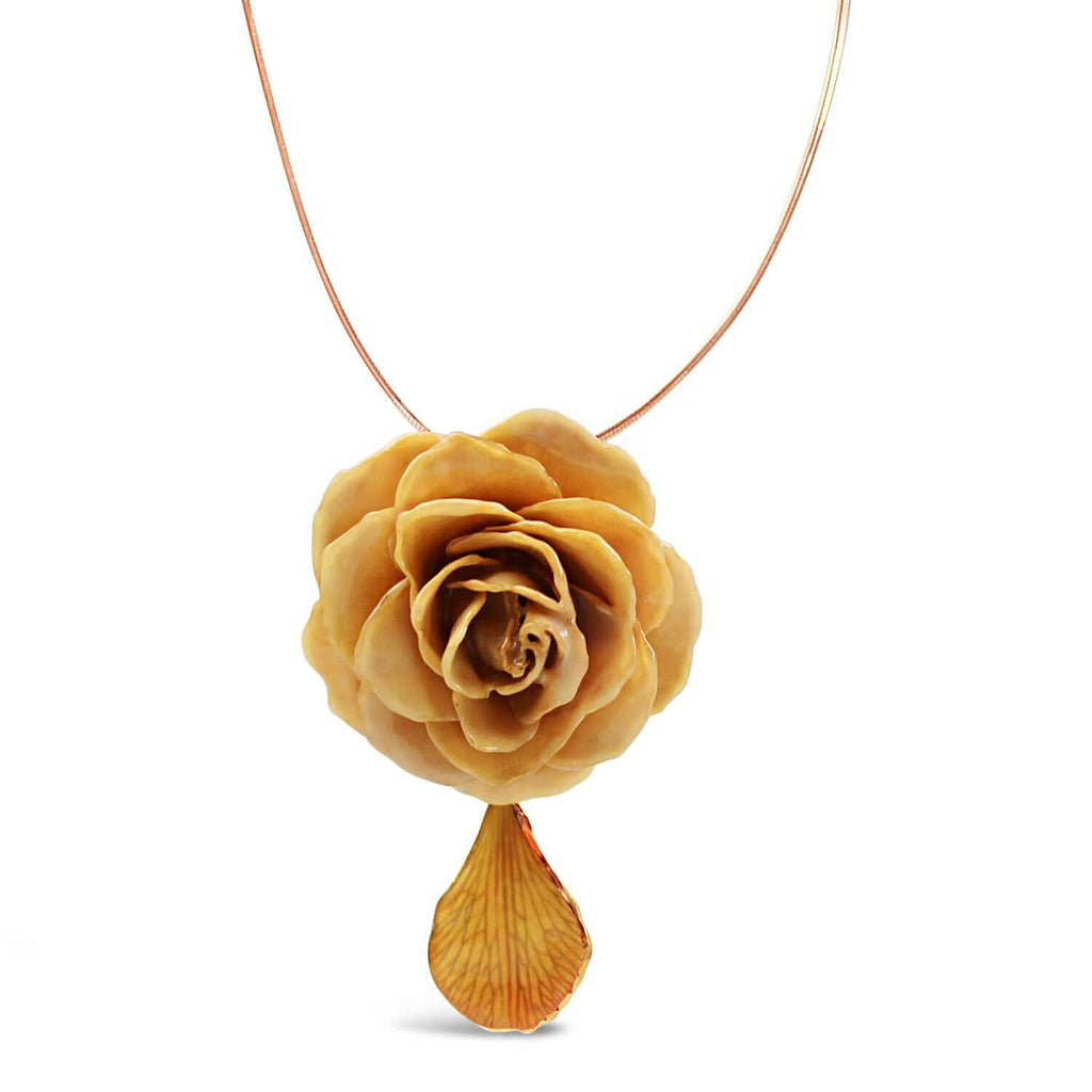Natural Beige Rose Necklace
