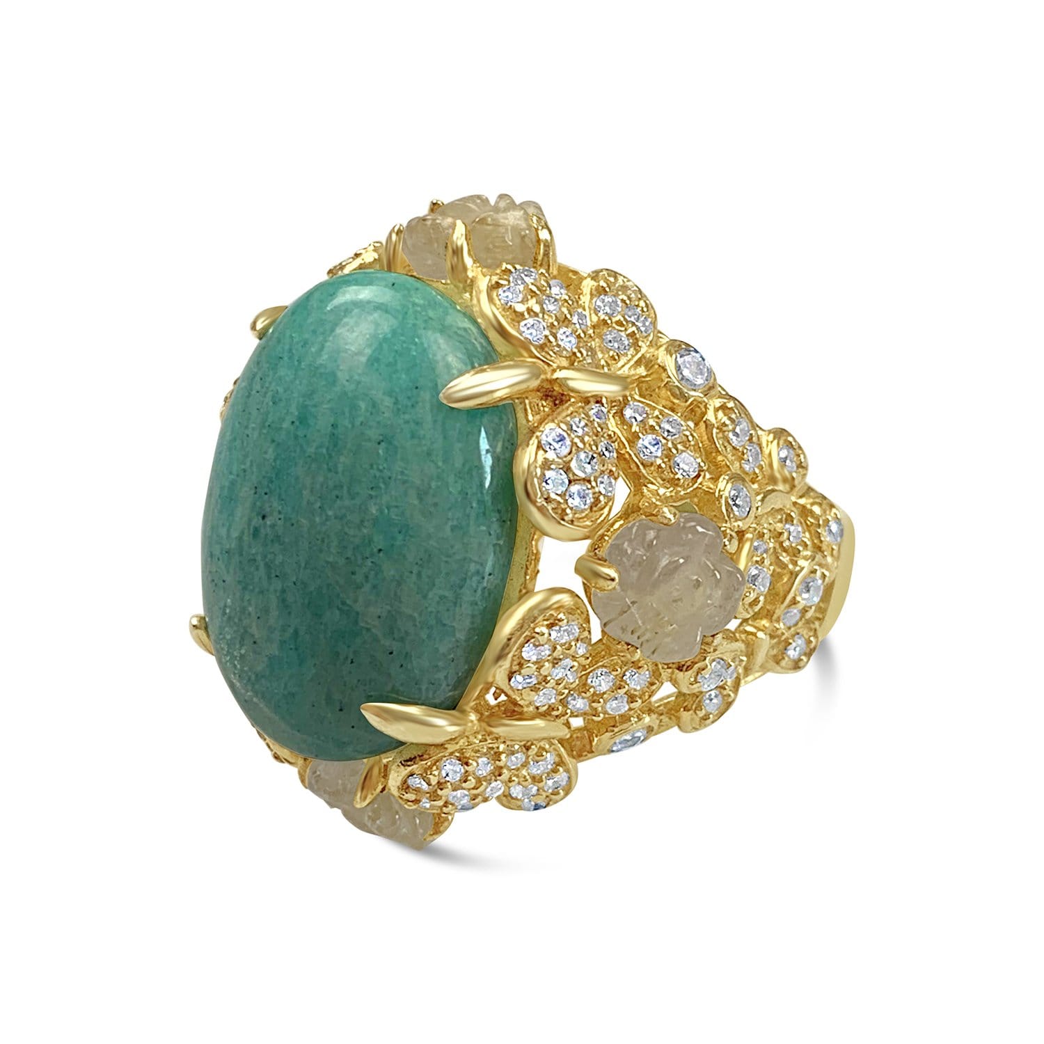 Gold Plated Amazonite Cocktail Ring