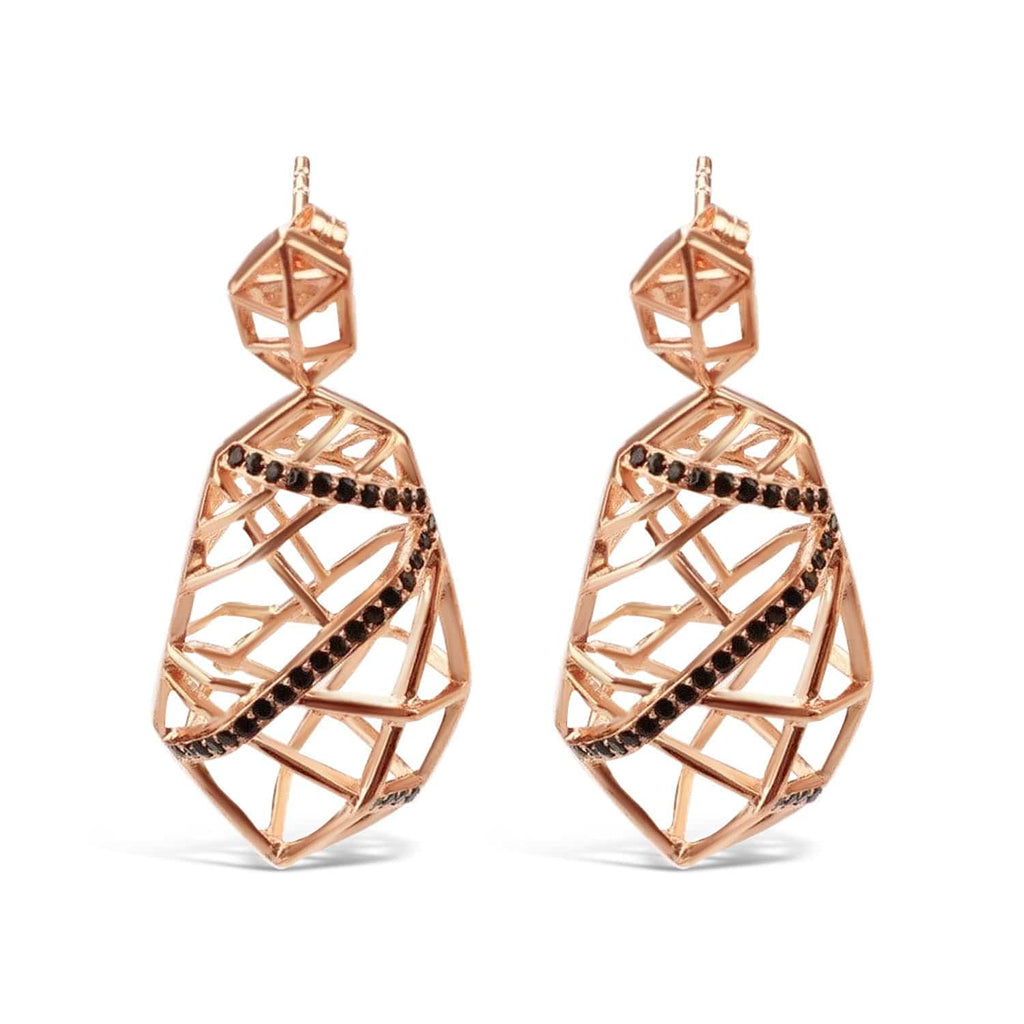 Gold Plated Crossover Quartz Earrings