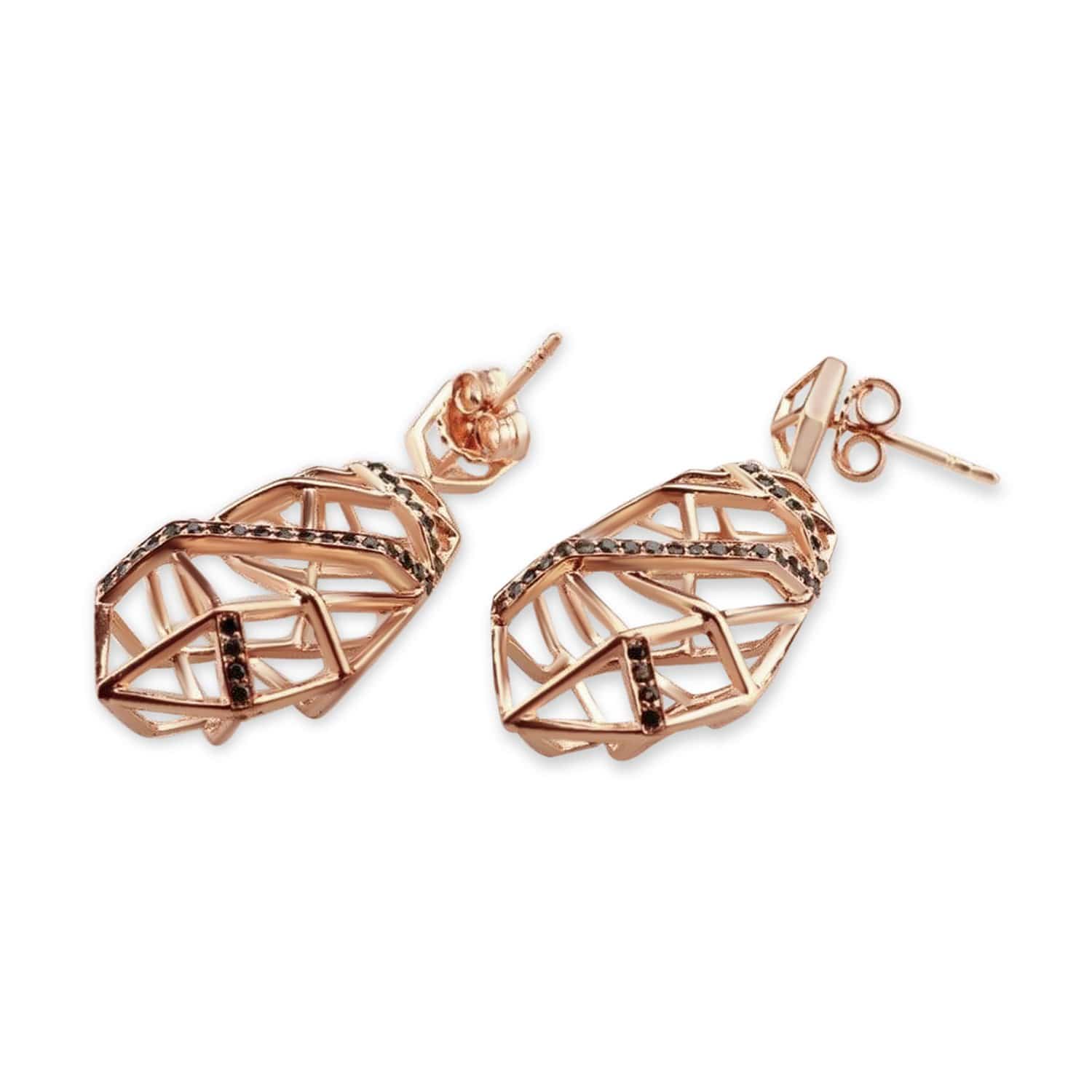 Gold Plated Crossover Quartz Earrings