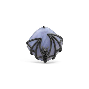 Sterling Silver Blue Agate Bat Ring