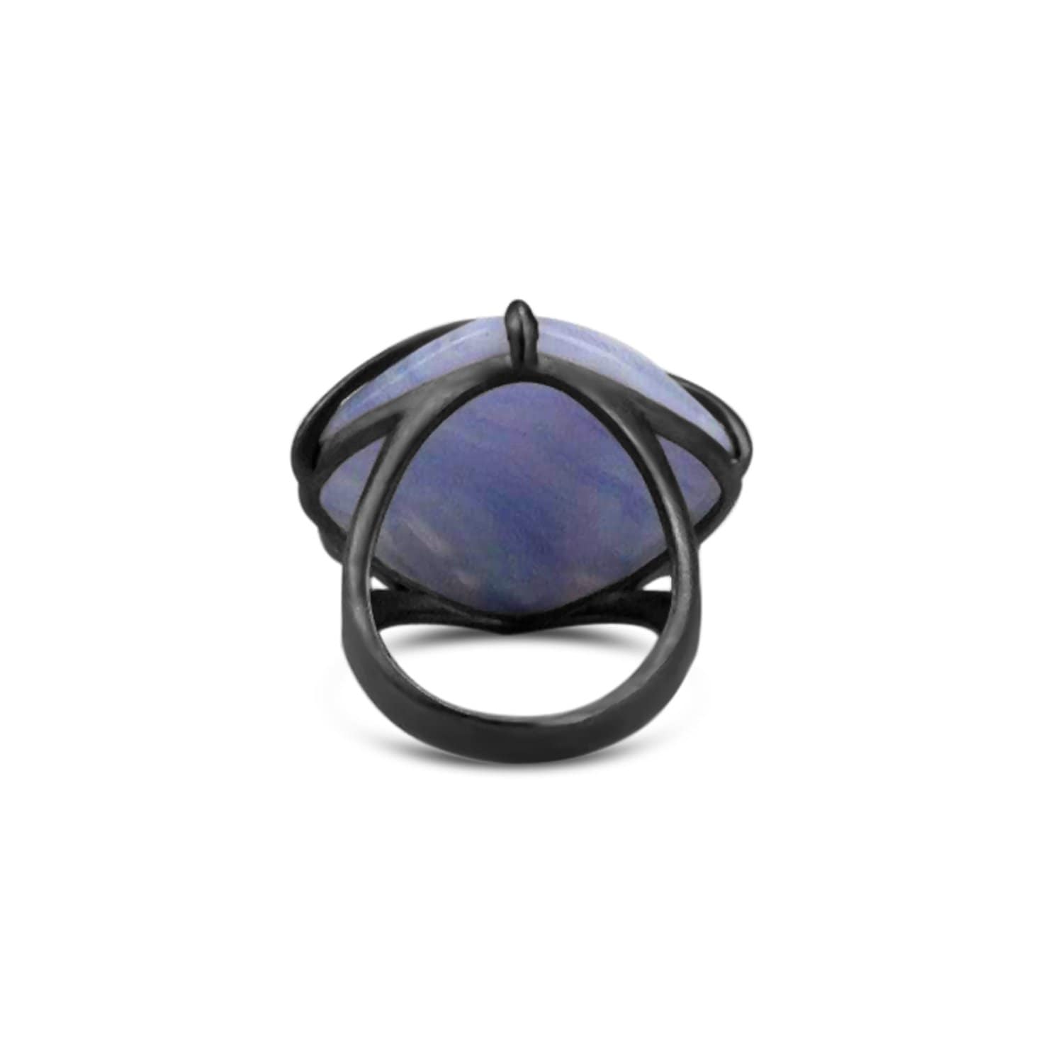 Sterling Silver Blue Agate Bat Ring