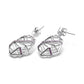 White Gold Plated Crossover Amethyst Earrings