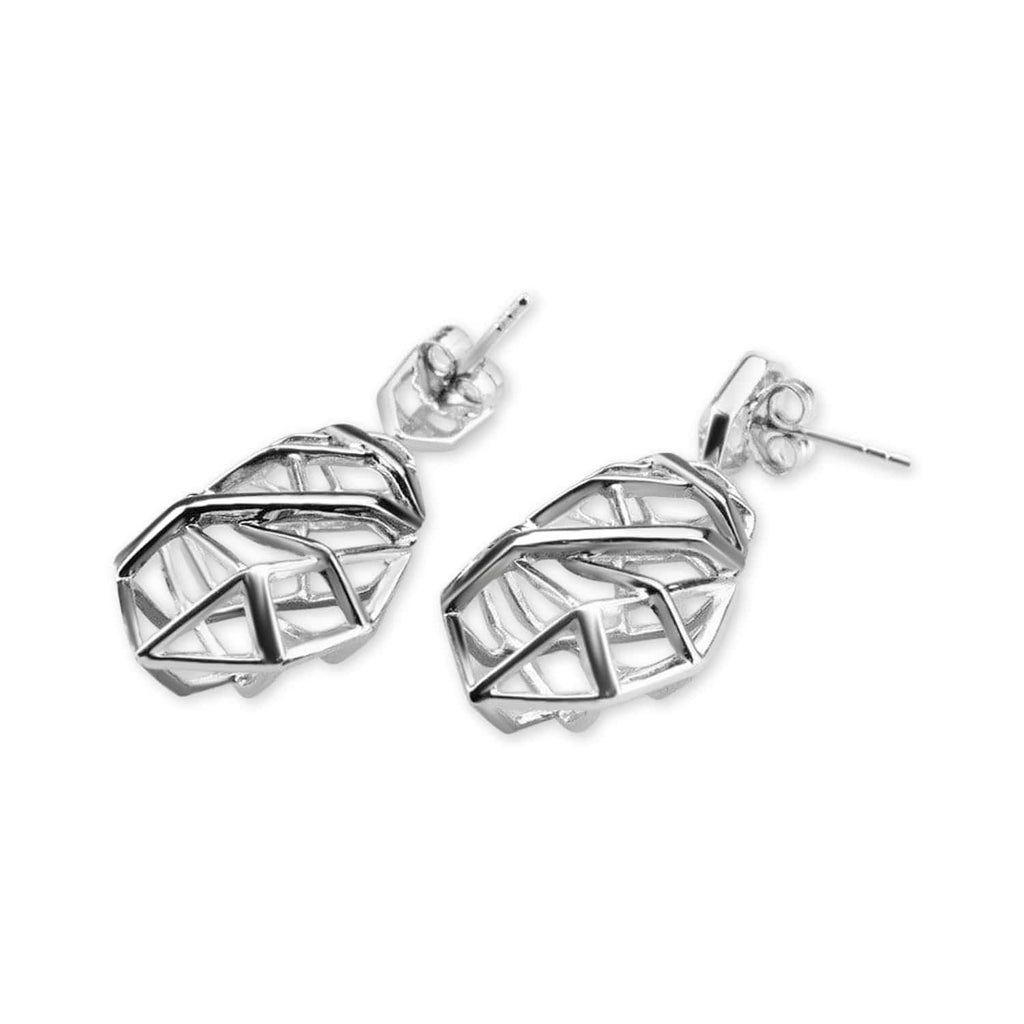 White Gold Plated Crossover Earrings