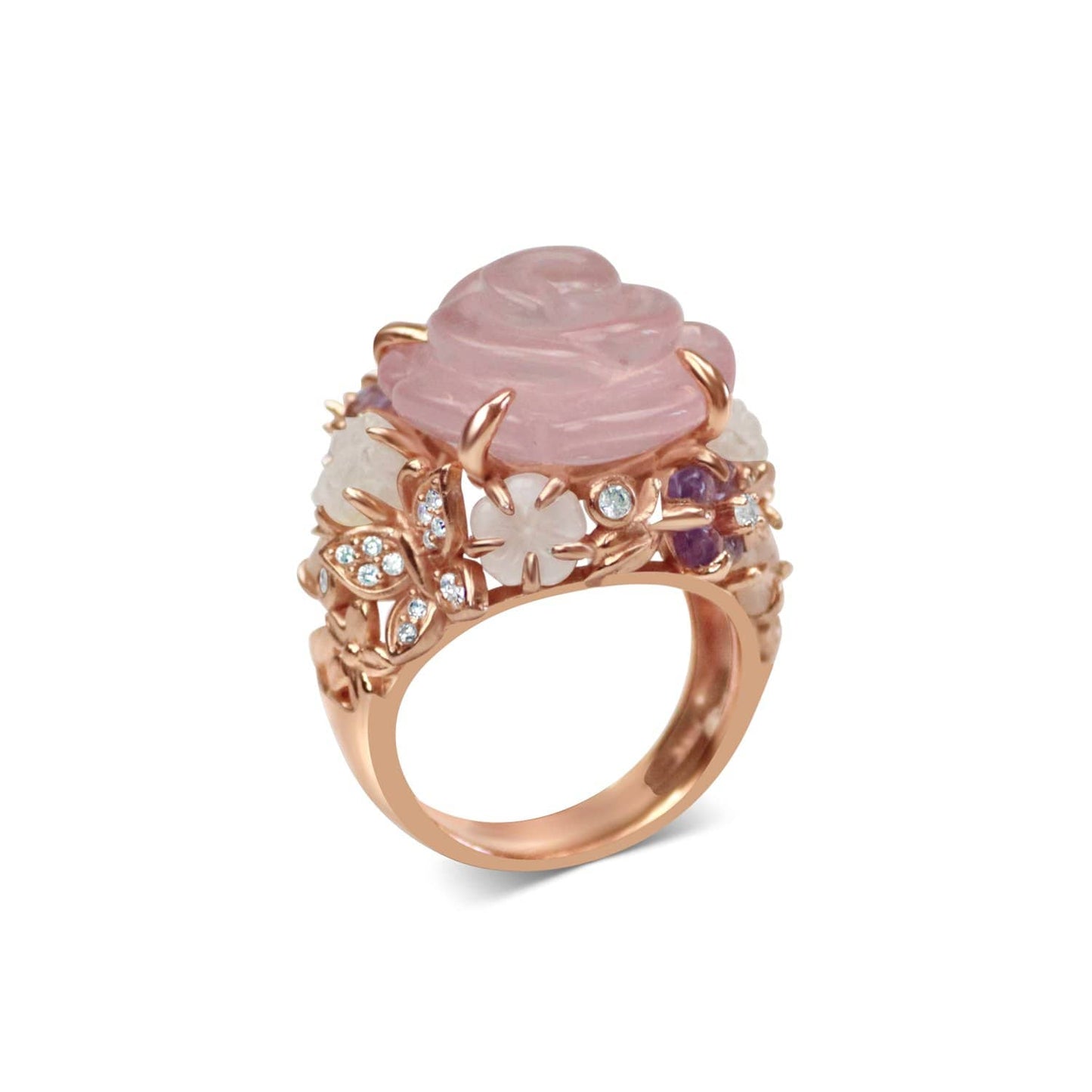 Gold Plated Quartz Cocktail Ring