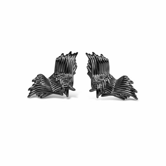 Rhodium Plated Angel Wings Earrings