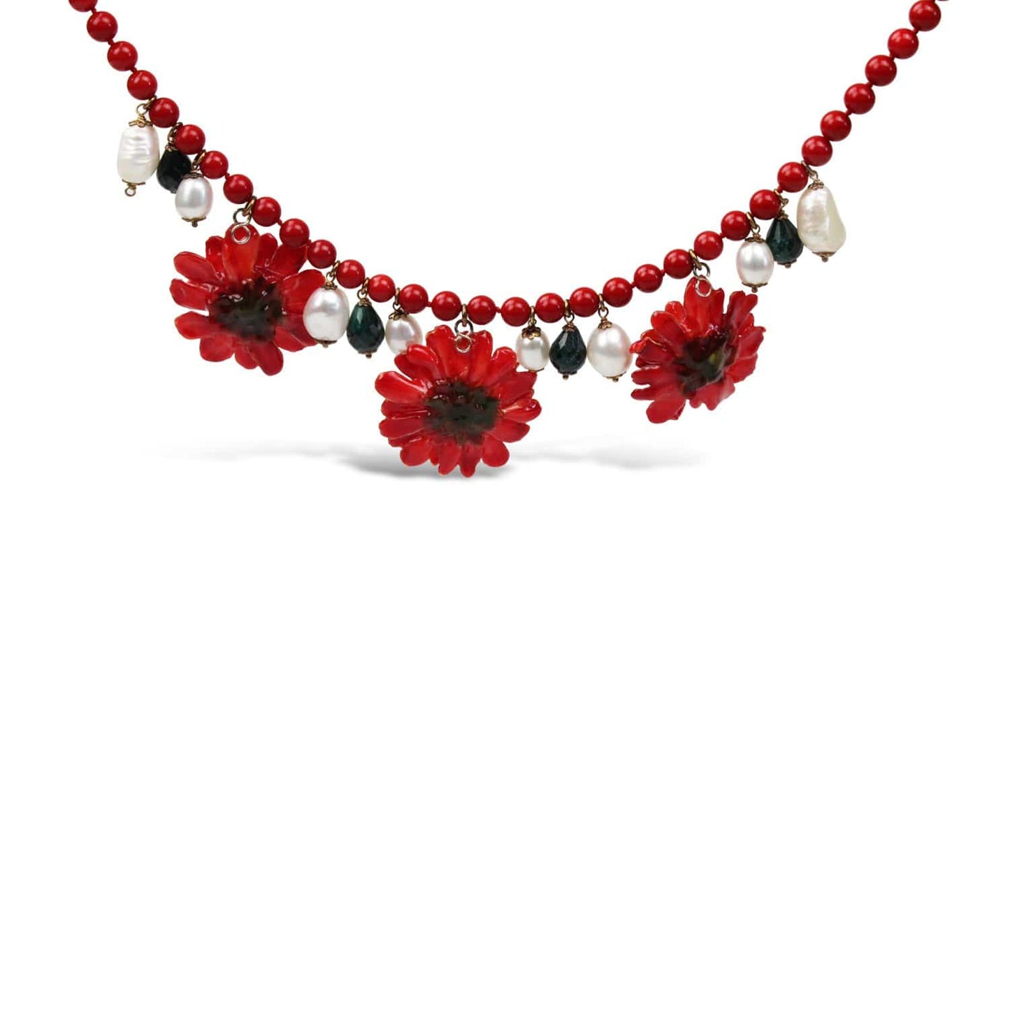 Natural Daisies and Pearl Necklace