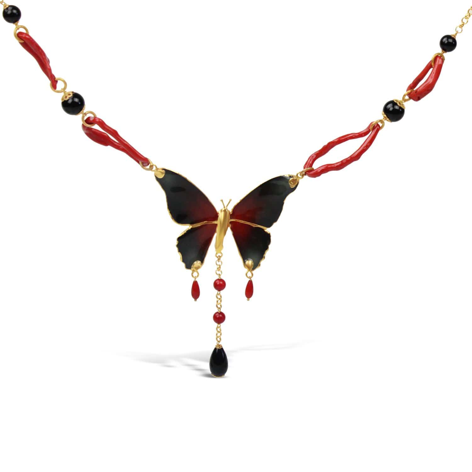 Butterfly and Coral Necklace Butterfly and Coral Necklace