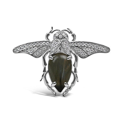 Sterling Silver Labradorite Bug Ring