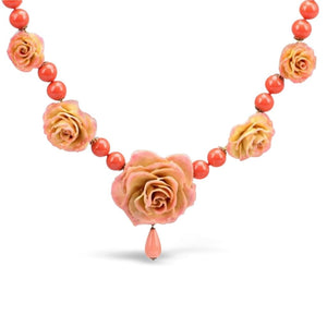 Natural Rose Coral Necklace