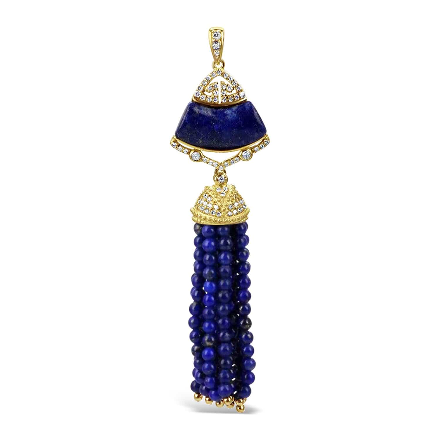 Sterling Silver Lapis Tassel Pendant