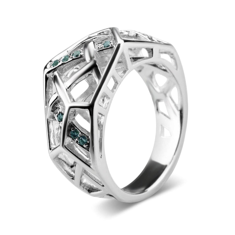 White Gold Plated Crossover Topaz Ring