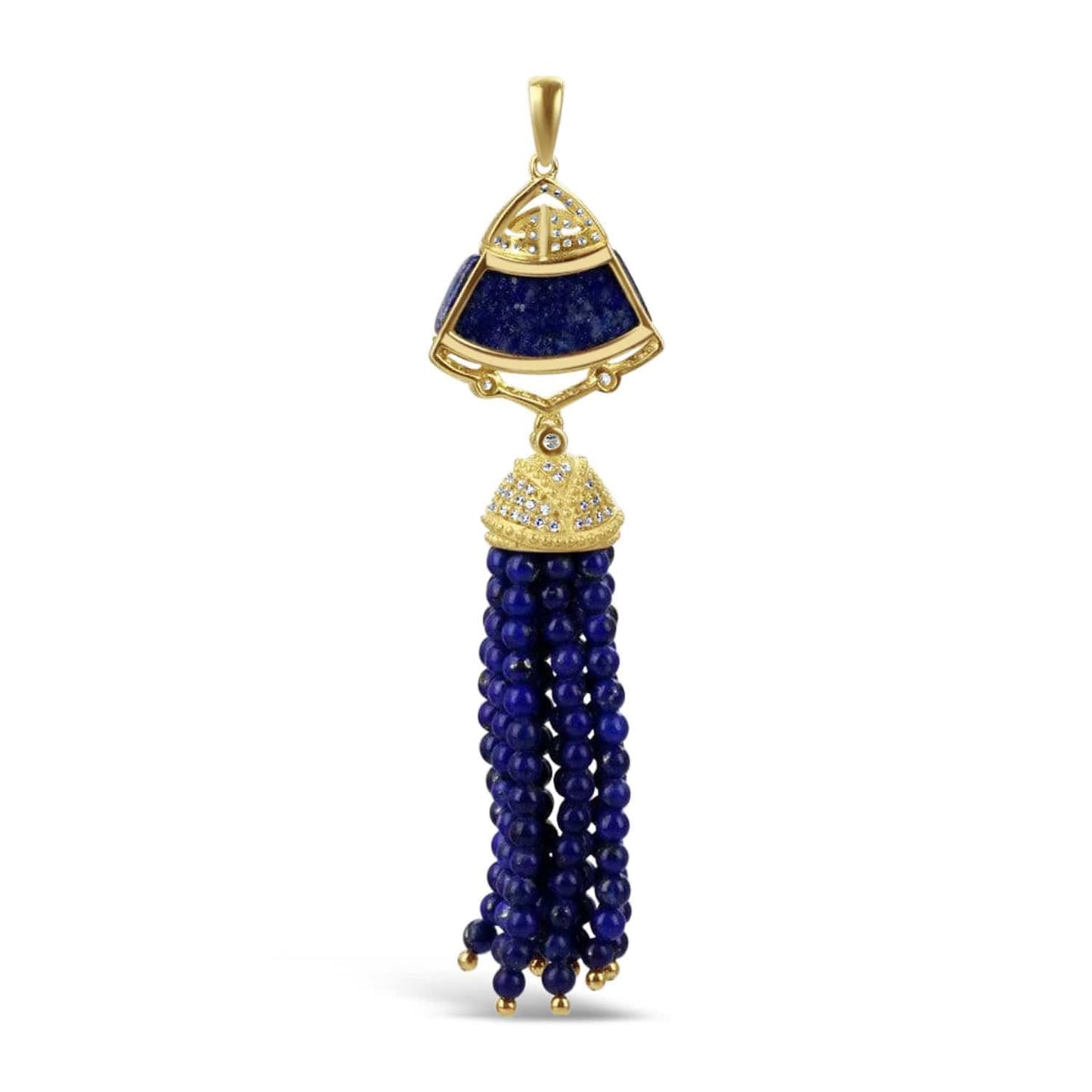 Sterling Silver Lapis Tassel Pendant