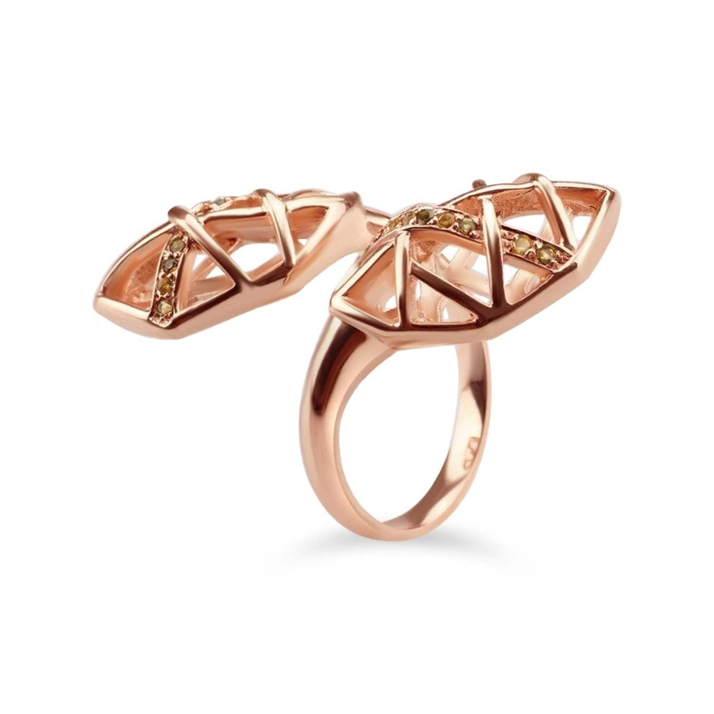 Rose Gold Plated Citrine Helical Ring