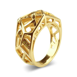 Gold Plated Crossover Citrine Ring