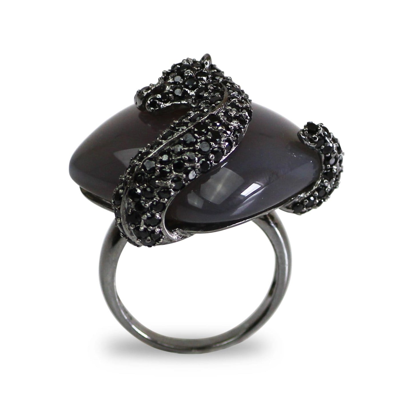 Agate Umbra Panther Cocktail Ring