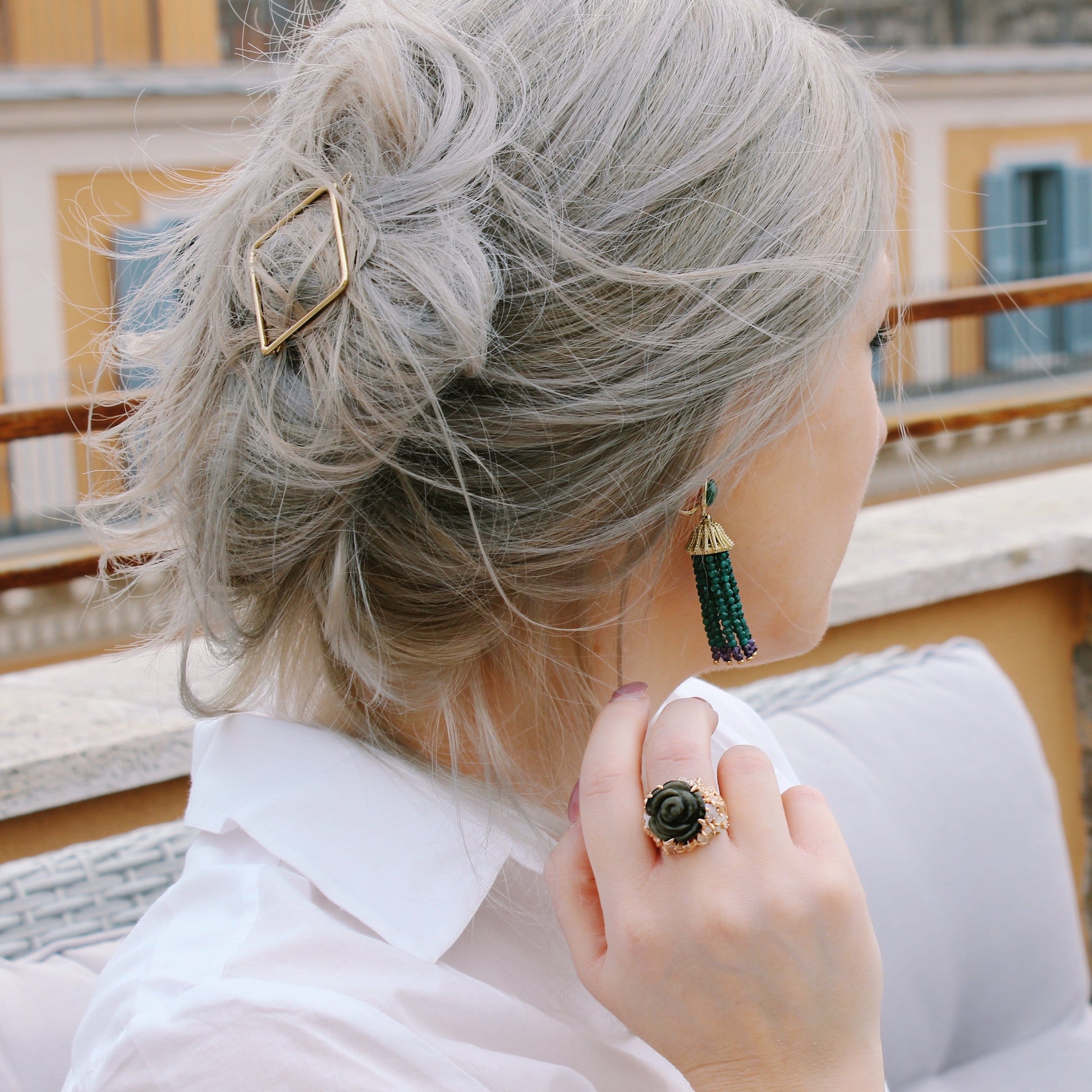 Cocktail Jewelry, Gold Plated Obsidian Cocktail Ring