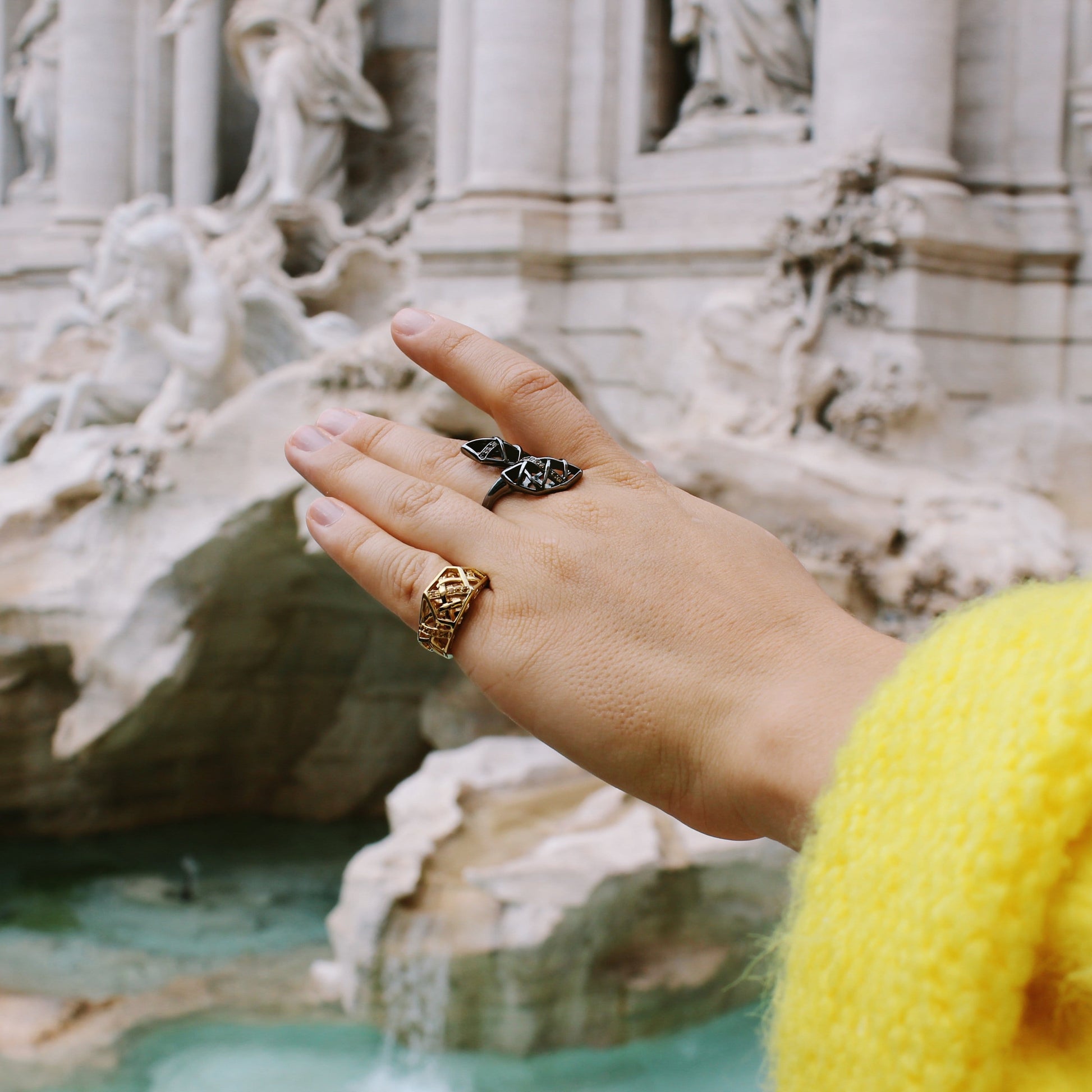 Gold Plated Crossover Citrine Ring