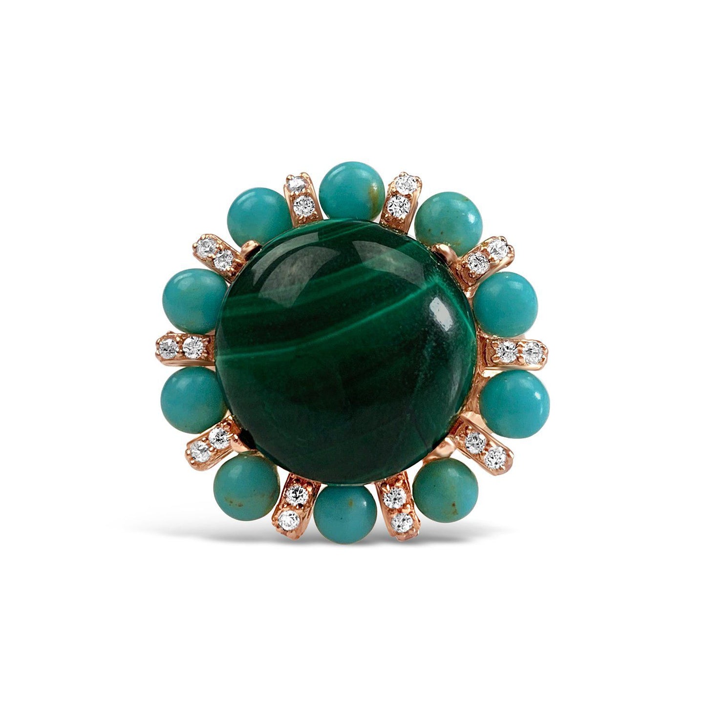 Sterling Silver Malachite Cocktail Ring